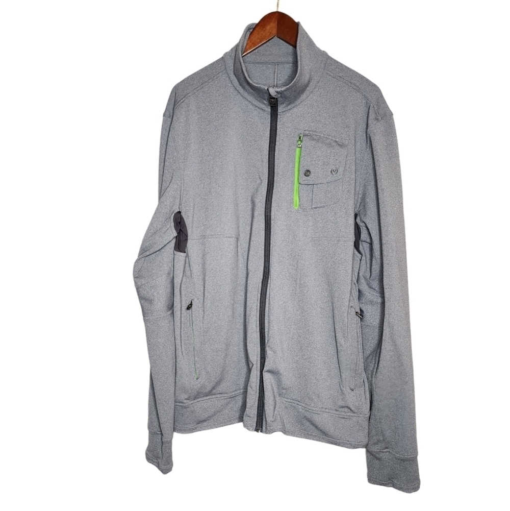 Lululemon‎ Men's Jacket Grey Stretch Full Zip Size  XL